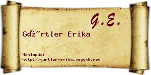Gürtler Erika névjegykártya
